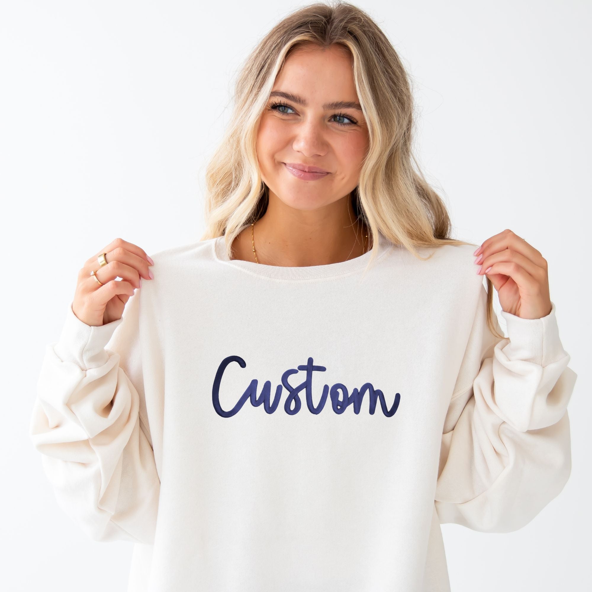 Custom 3D Puff Embroidered Sweatshirt Custom 3D Puff Embroidered Sweatshirt