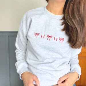 Coquette Baseball Embroidered Crewneck Sweatshirt