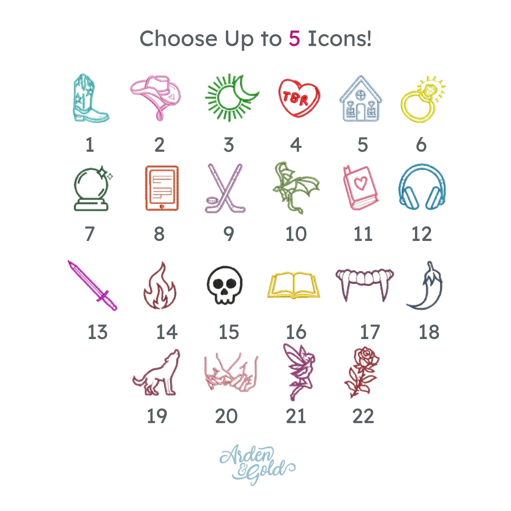 Custom Book Trope Icons Embroidered Crewneck Sweatshirt Custom Book Trope Icons Embroidered Crewneck Sweatshirt