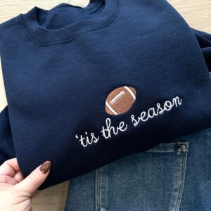 Embroidered ‘Tis the Season Crewneck Sweatshirt and T-Shirt