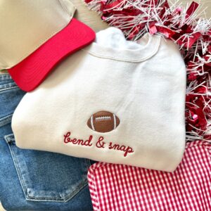 Embroidered Bend and Snap Crewneck Sweatshirt and T-Shirt