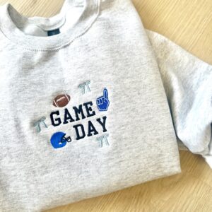 Embroidered Game Day Mini Icon Crewneck Sweatshirt and T-Shirt
