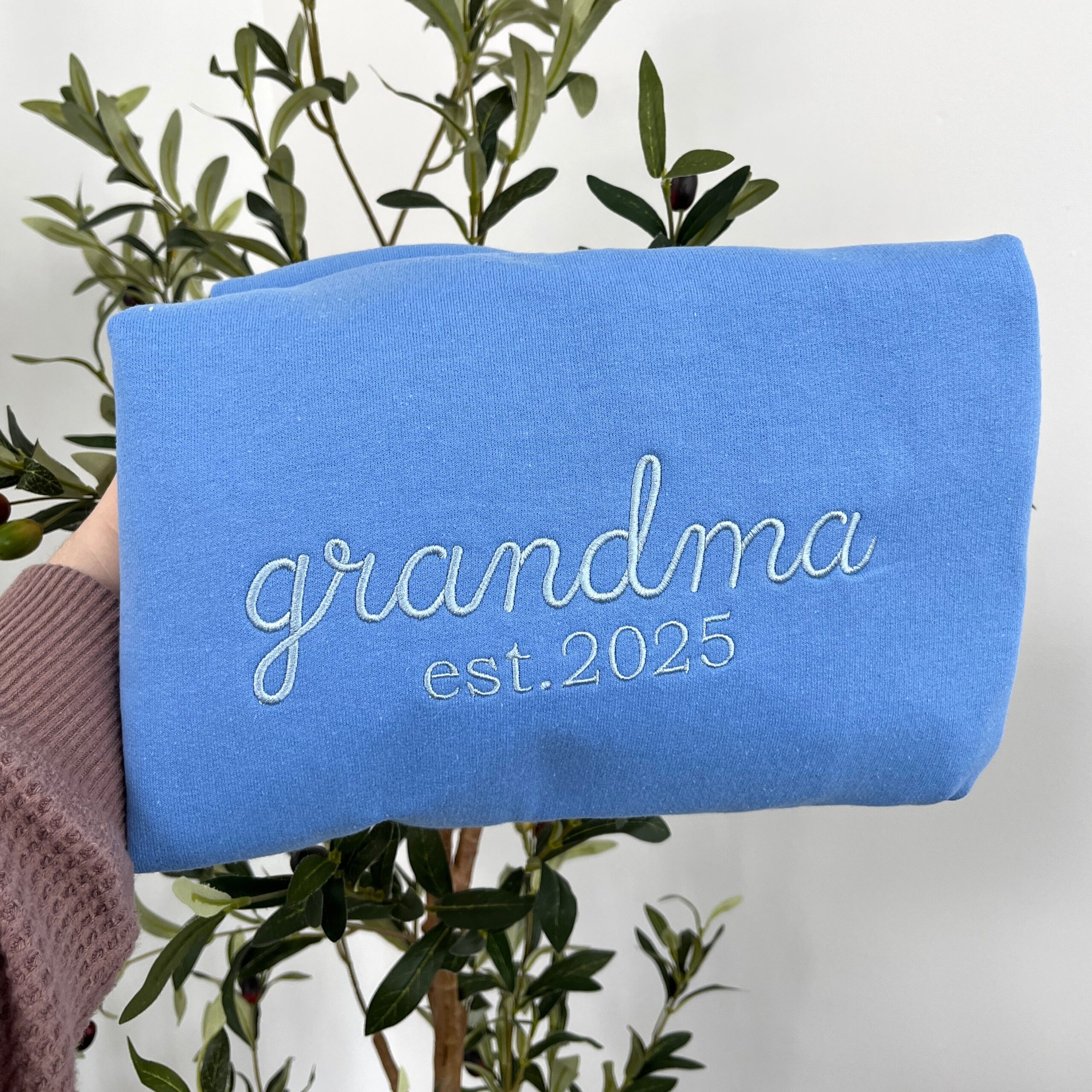 Custom Embroidered Grandma Est. Sweatshirt Custom Embroidered Grandma Est. Sweatshirt