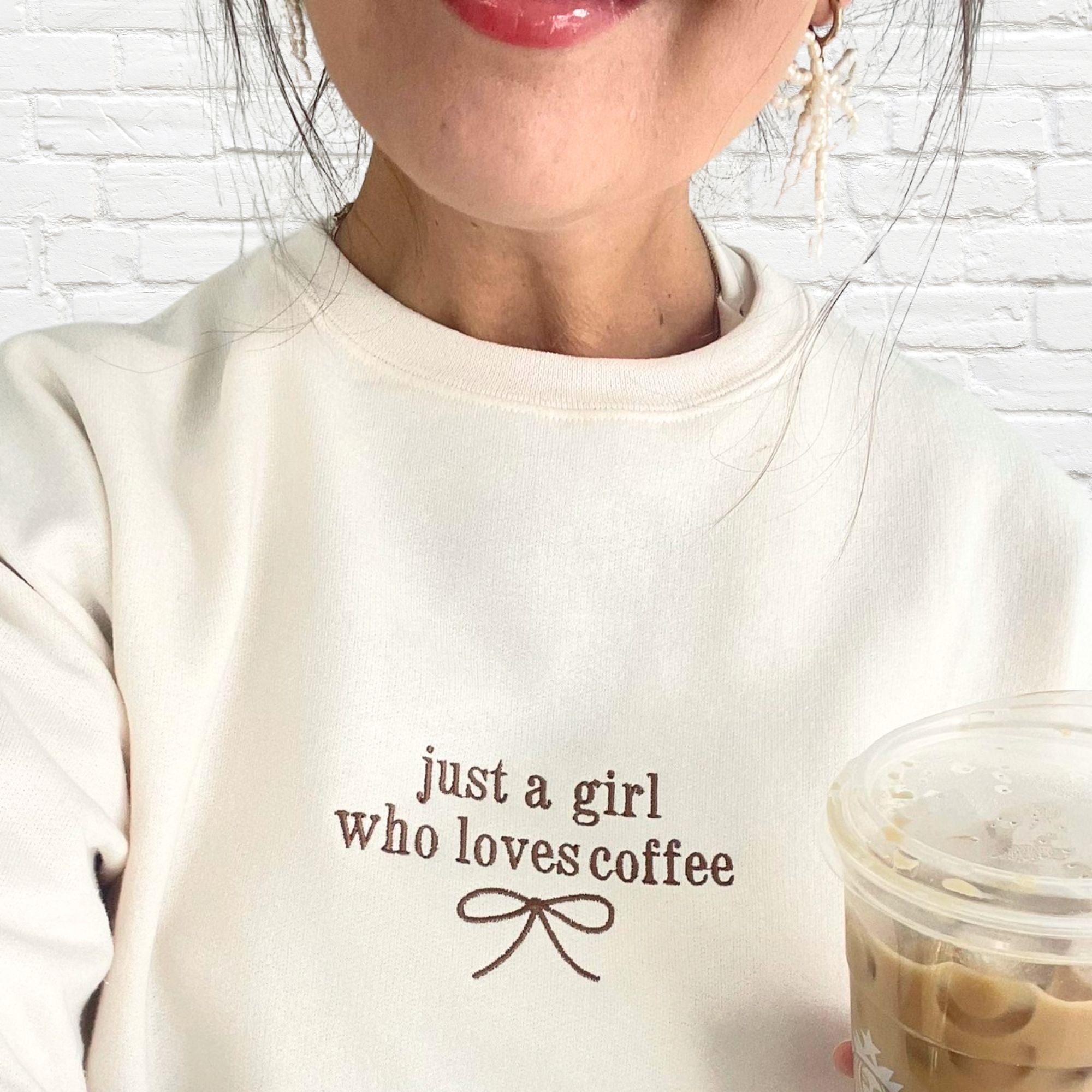 Custom Just a Girl Who… Embroidered Sweatshirt Custom Just a Girl Who… Embroidered Sweatshirt