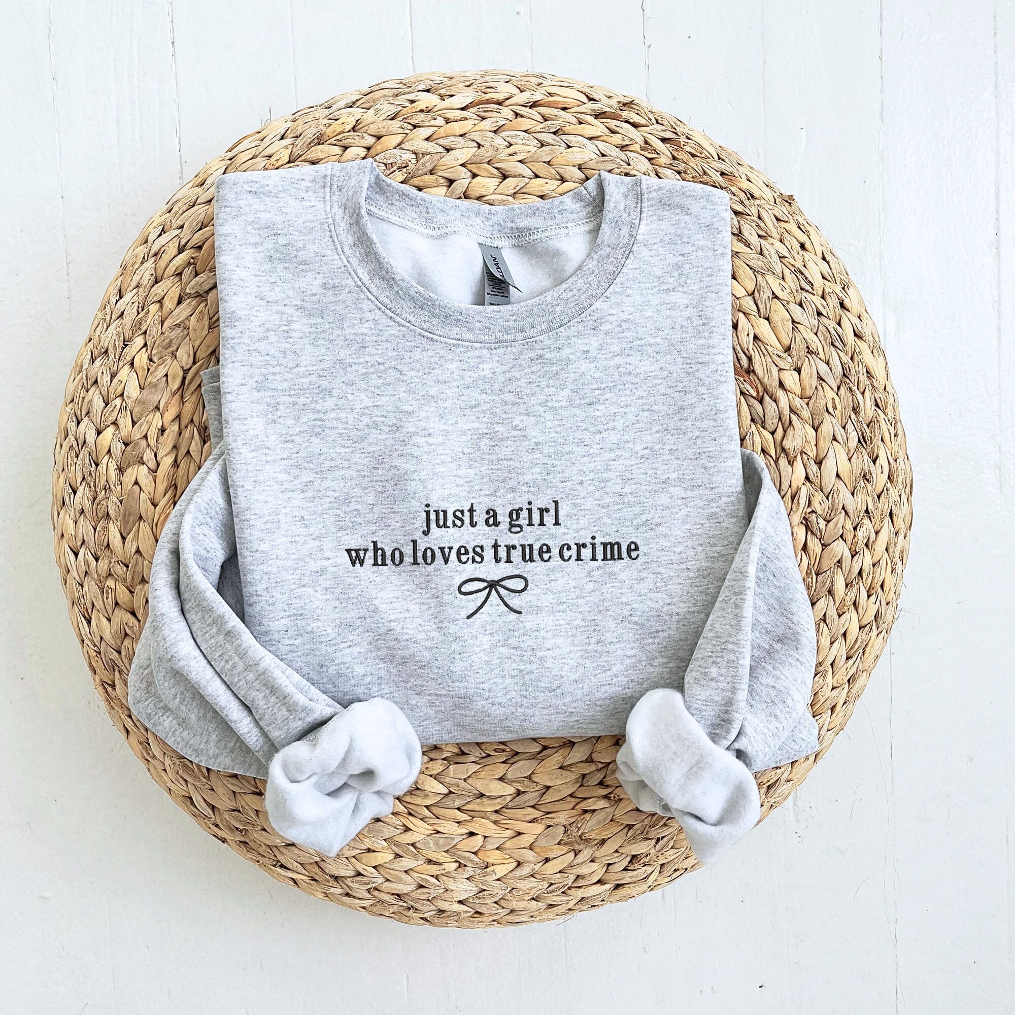 Custom Just a Girl Who… Embroidered Sweatshirt Custom Just a Girl Who… Embroidered Sweatshirt