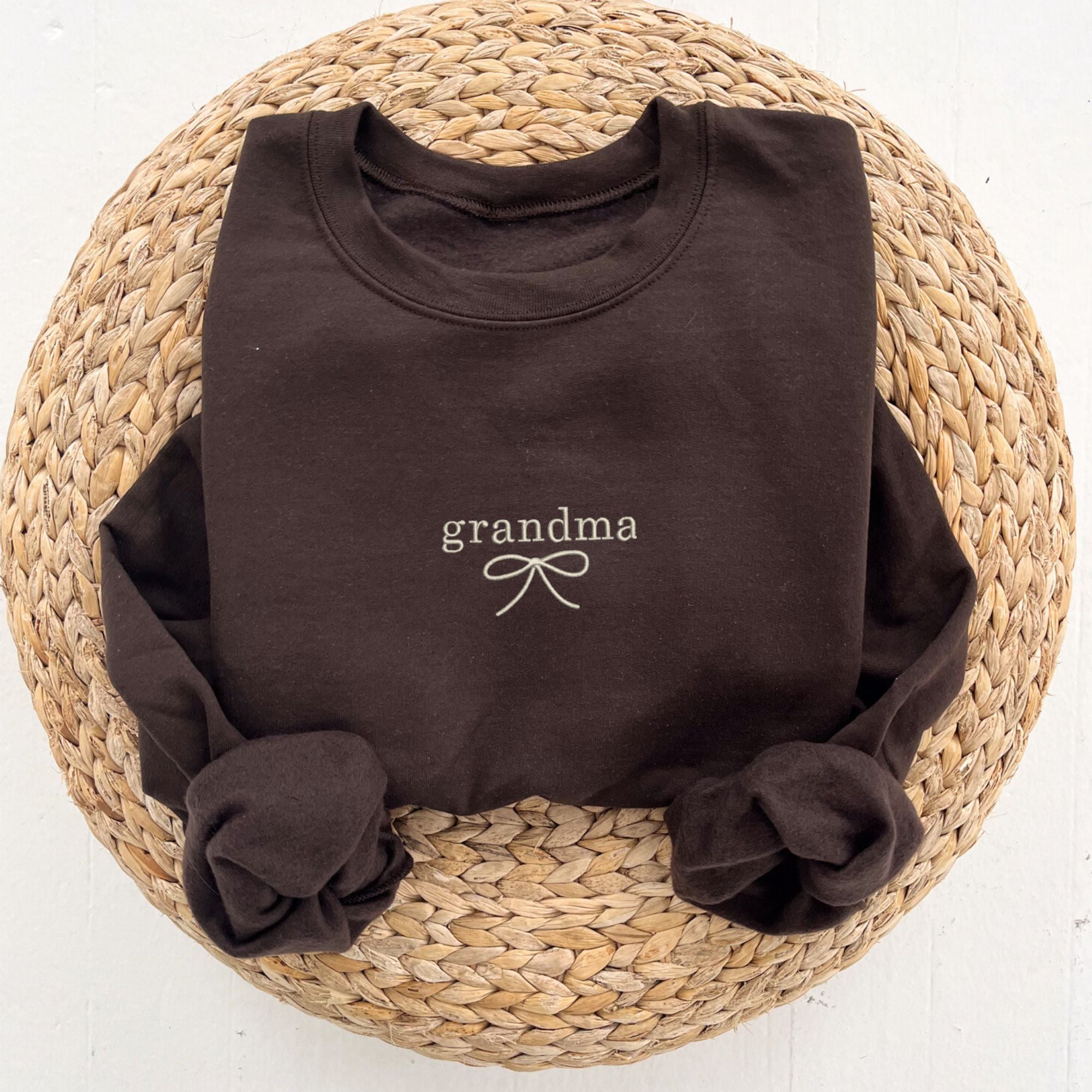 Custom Dainty Bow Embroidered Gemma Crewneck Sweatshirt Custom Dainty Bow Embroidered Gemma Crewneck Sweatshirt