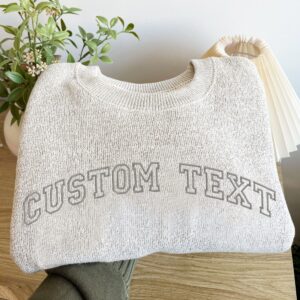 Custom Embroidered Cozy Knit Pullover Crewneck Lane Sweatshirt