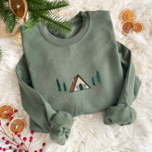 A-Frame Embroidered Winter Cabin Crewneck Sweatshirt 3 IMG 6432.jpg