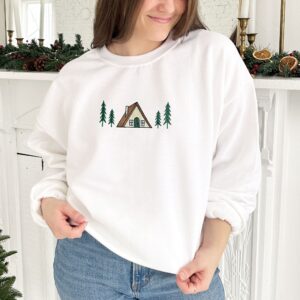 A-Frame Embroidered Winter Cabin Crewneck Sweatshirt 4 IMG 3392.jpg