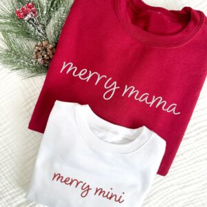 Merry Mama Embroidered Crewneck Sweatshirt