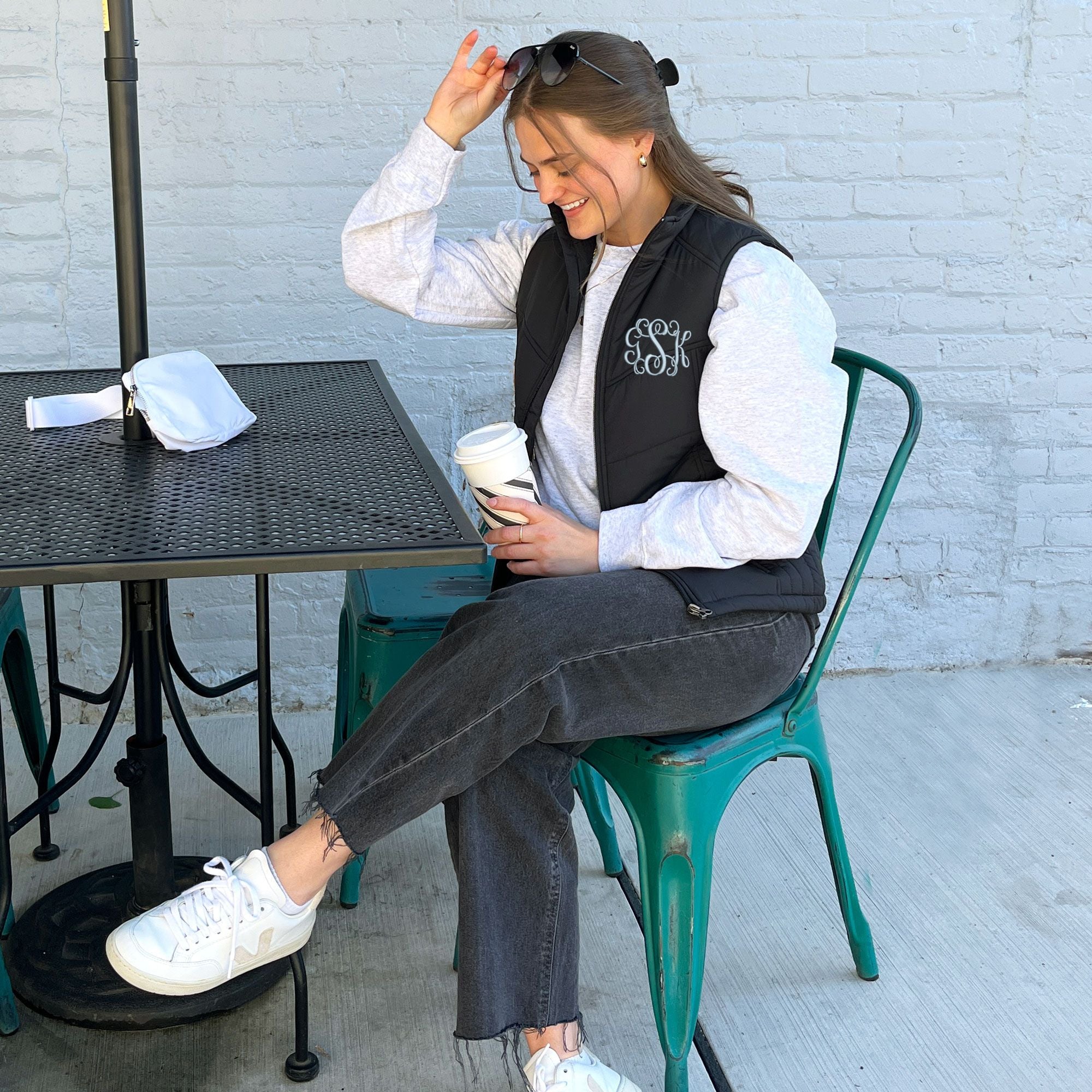 Monogrammed Quilted Preppy Vest Jacket | Embroidered Ladies Puffy Vest Monogrammed Quilted Preppy Vest Jacket | Embroidered Ladies Puffy Vest