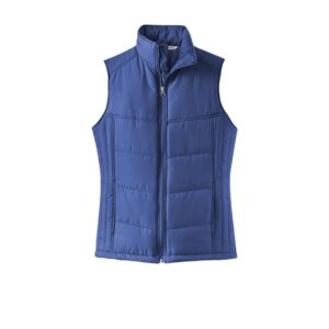 Monogrammed Quilted Preppy Vest Jacket | Embroidered Ladies Puffy Vest 5 L709 Mediterranean Blue.jpg