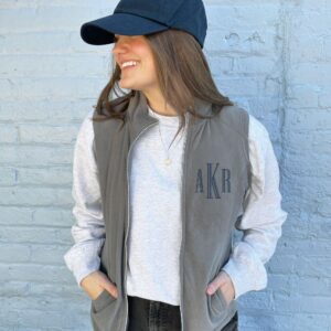 Monogrammed Embroidered Women’s Fleece Vest