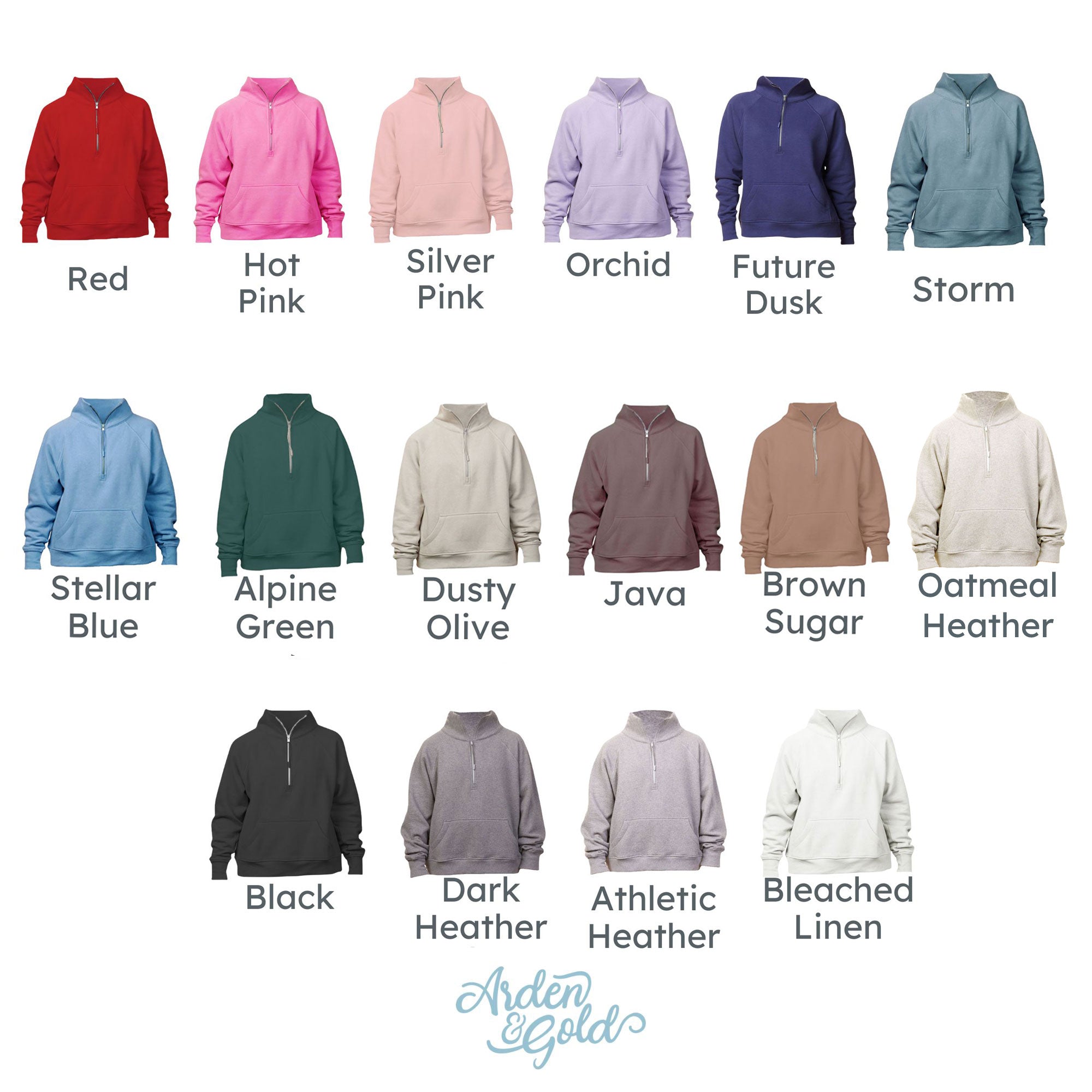 Custom Embroidered Ladies Boxy Quarter Zip Pullover Custom Embroidered Ladies Boxy Quarter Zip Pullover
