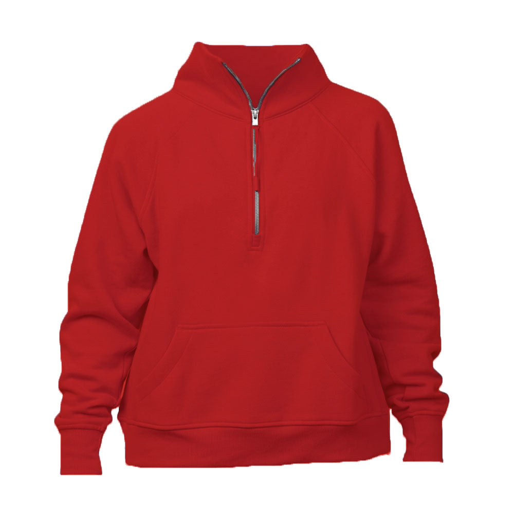 Custom Embroidered Ladies Boxy Quarter Zip Pullover Custom Embroidered Ladies Boxy Quarter Zip Pullover