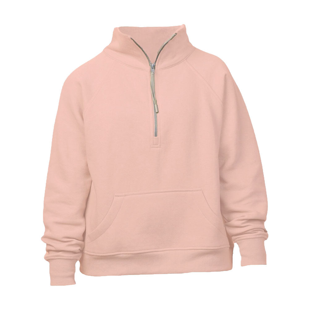 Custom Embroidered Ladies Boxy Quarter Zip Pullover Custom Embroidered Ladies Boxy Quarter Zip Pullover