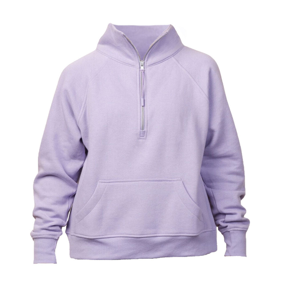 Custom Embroidered Ladies Boxy Quarter Zip Pullover Custom Embroidered Ladies Boxy Quarter Zip Pullover