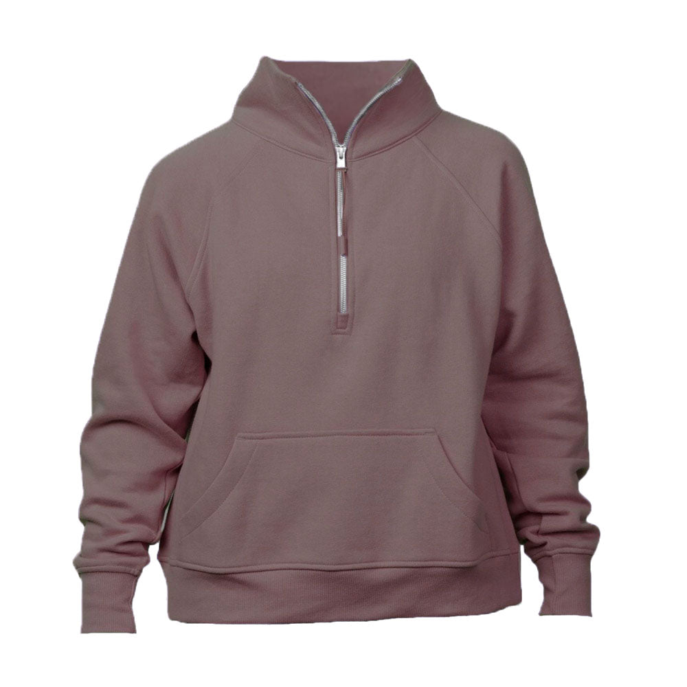 Custom Embroidered Ladies Boxy Quarter Zip Pullover Custom Embroidered Ladies Boxy Quarter Zip Pullover