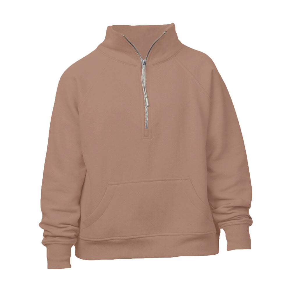 Custom Embroidered Ladies Boxy Quarter Zip Pullover Custom Embroidered Ladies Boxy Quarter Zip Pullover