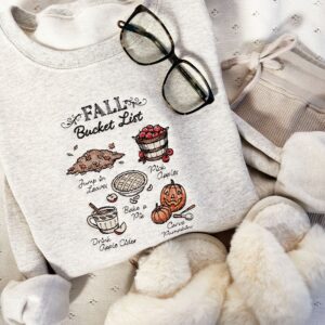 Stitched Fall Bucket List Embroidered Sweatshirt