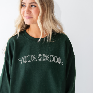 Custom Athletic Block Embroidered Gemma Crewneck Sweatshirt