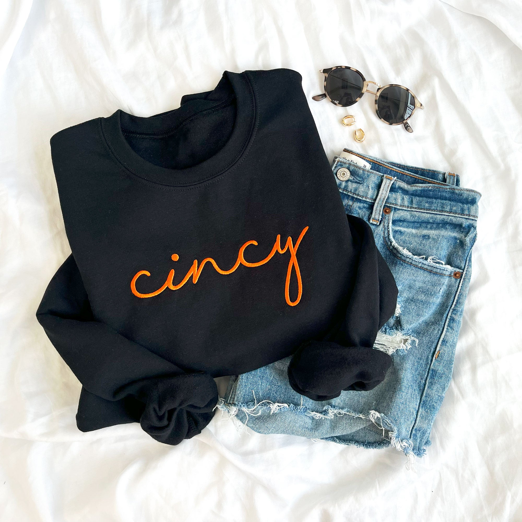 Cincy Embroidered Crewneck Sweatshirt Cincy Embroidered Crewneck Sweatshirt