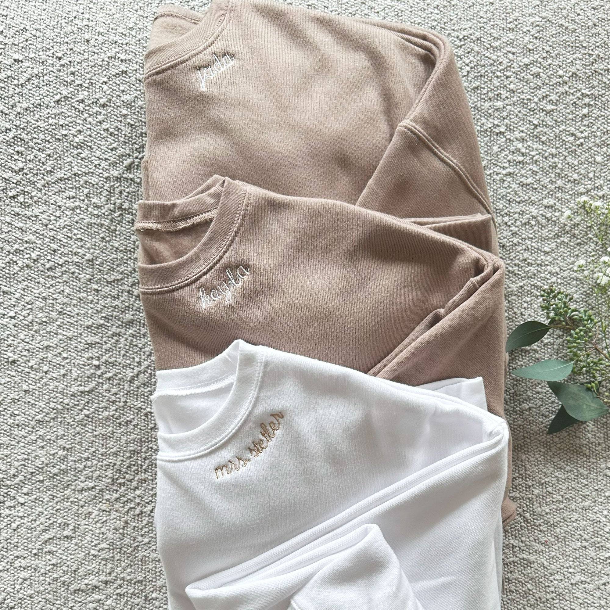 Custom Bridal Neckline Embroidered Sweatshirt Custom Bridal Neckline Embroidered Sweatshirt