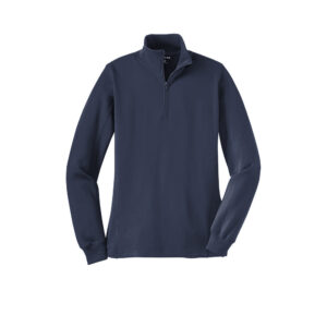 Personalized Bridal Embroidered Pullover Quarter Zip And Cuff Date 6 LST253 navy flat front 59be30aa d796 4eb1 9f30 719a8addd035.jpg