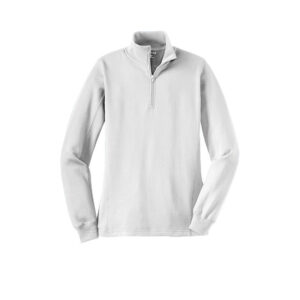Personalized Bridal Embroidered Pullover Quarter Zip And Cuff Date 8 LST253 white flat front 239f04d0 7125 40cf 93a6 46c80b41c457.jpg
