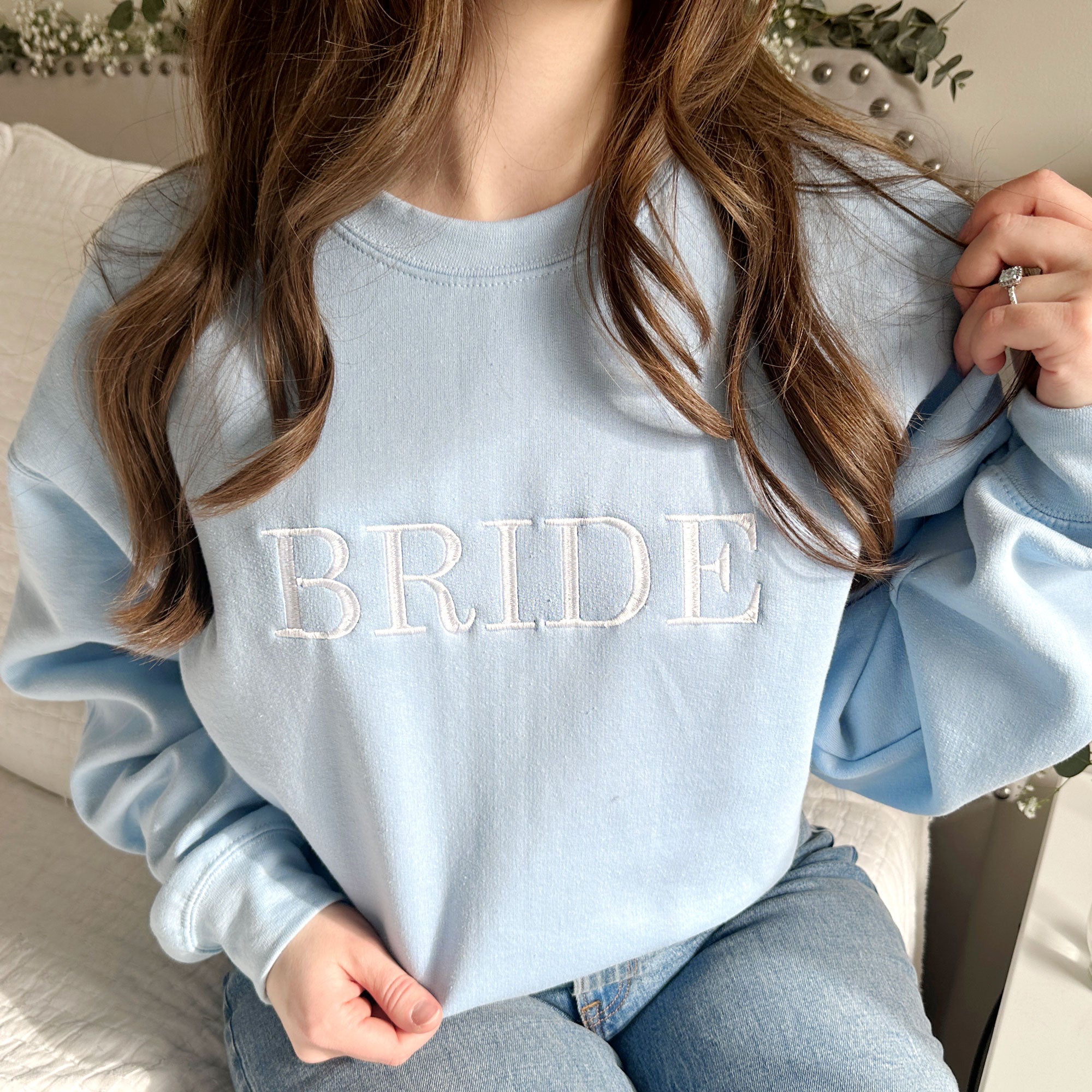 Bride Embroidered Gemma Crewneck Sweatshirt | Custom Bride Sweatshirt Bride Embroidered Gemma Crewneck Sweatshirt | Custom Bride Sweatshirt