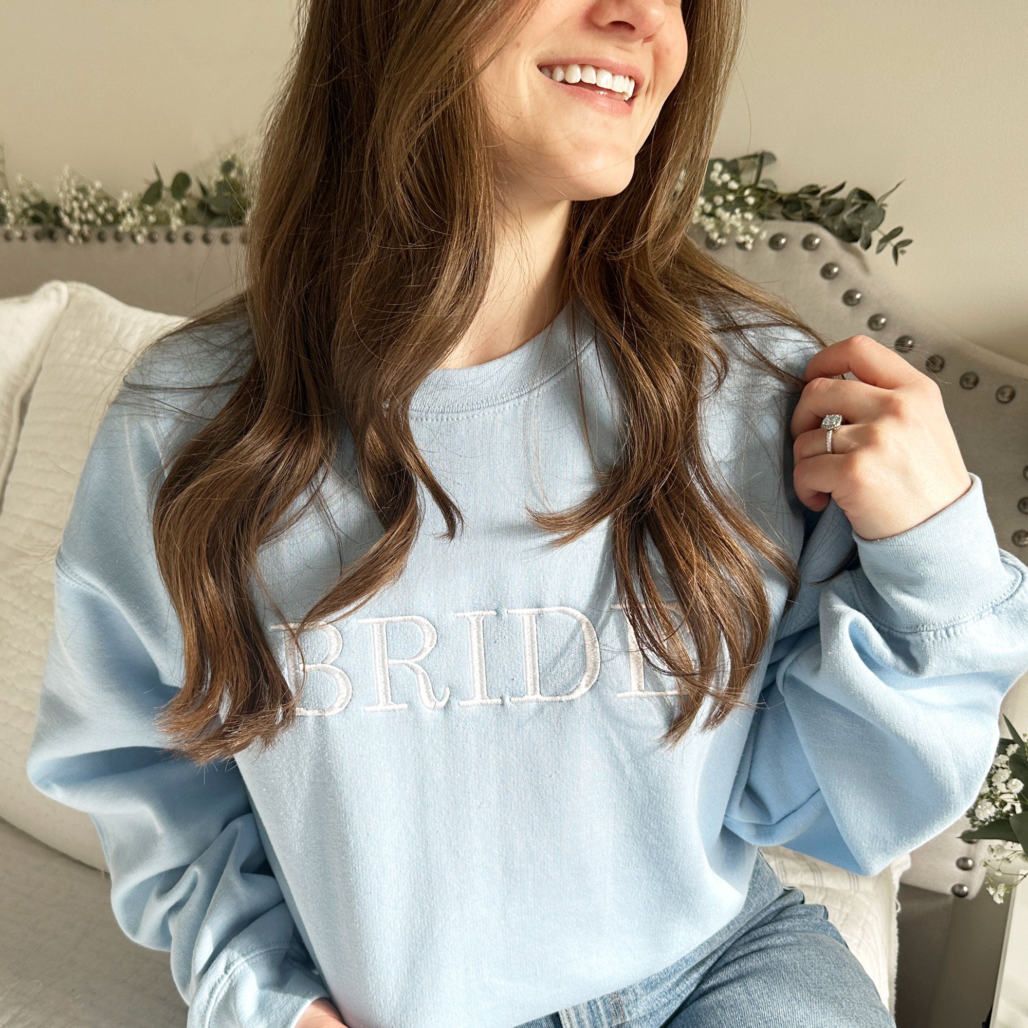 Bride Embroidered Gemma Crewneck Sweatshirt | Custom Bride Sweatshirt Bride Embroidered Gemma Crewneck Sweatshirt | Custom Bride Sweatshirt