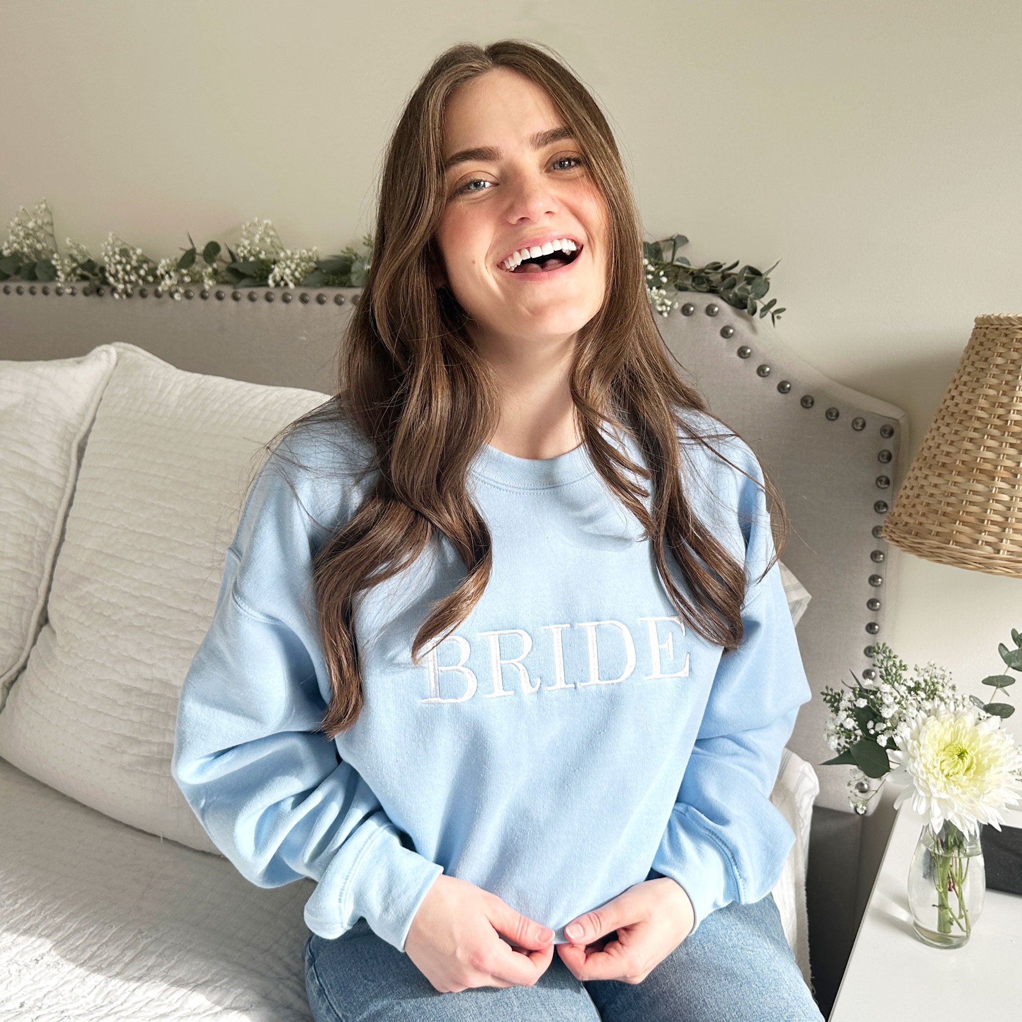 Bride Embroidered Gemma Crewneck Sweatshirt | Custom Bride Sweatshirt Bride Embroidered Gemma Crewneck Sweatshirt | Custom Bride Sweatshirt