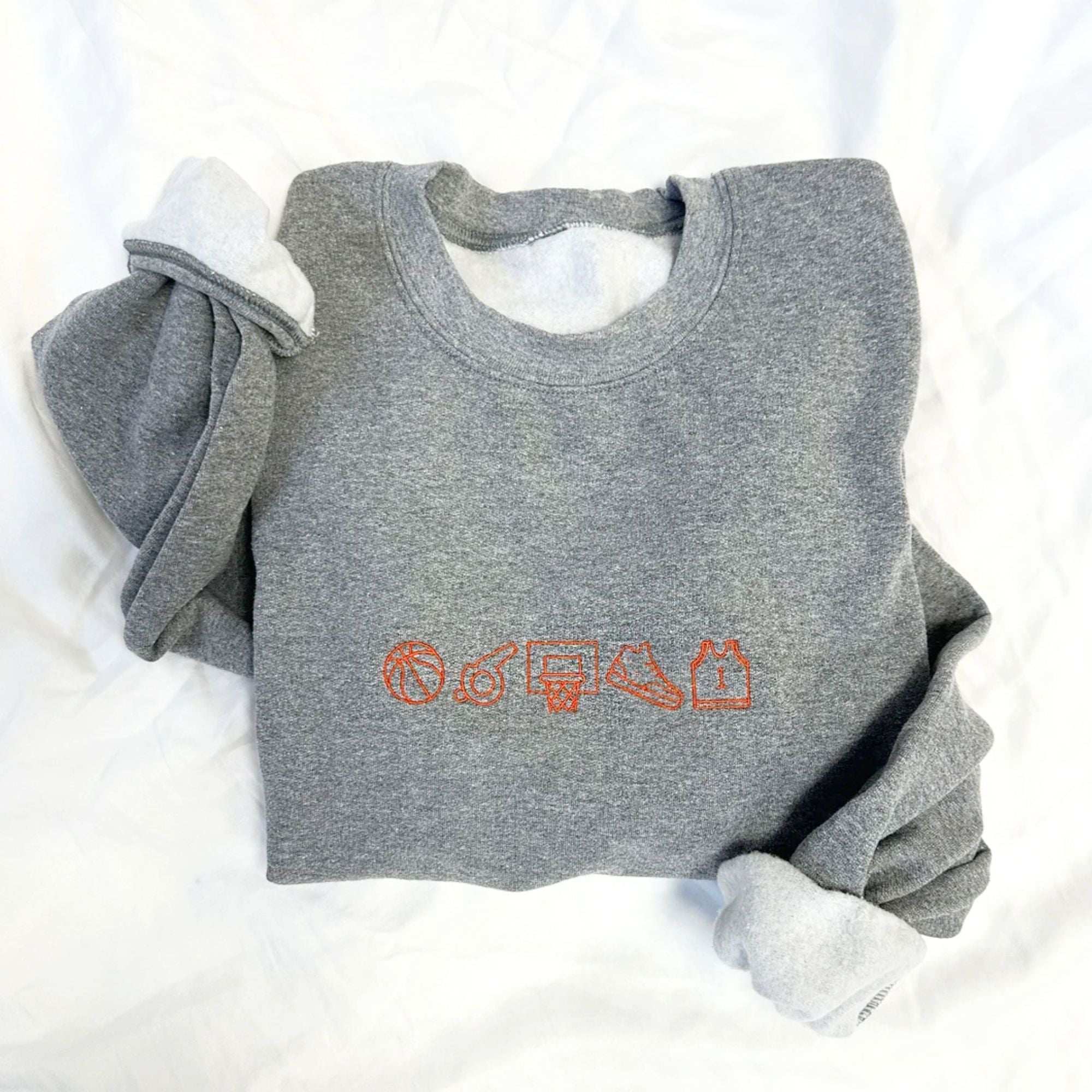 Embroidered Basketball Icon Sweatshirt Embroidered Basketball Icon Sweatshirt