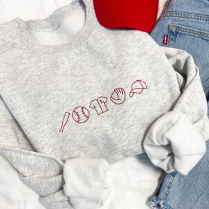 Embroidered Baseball Icon Sweatshirt