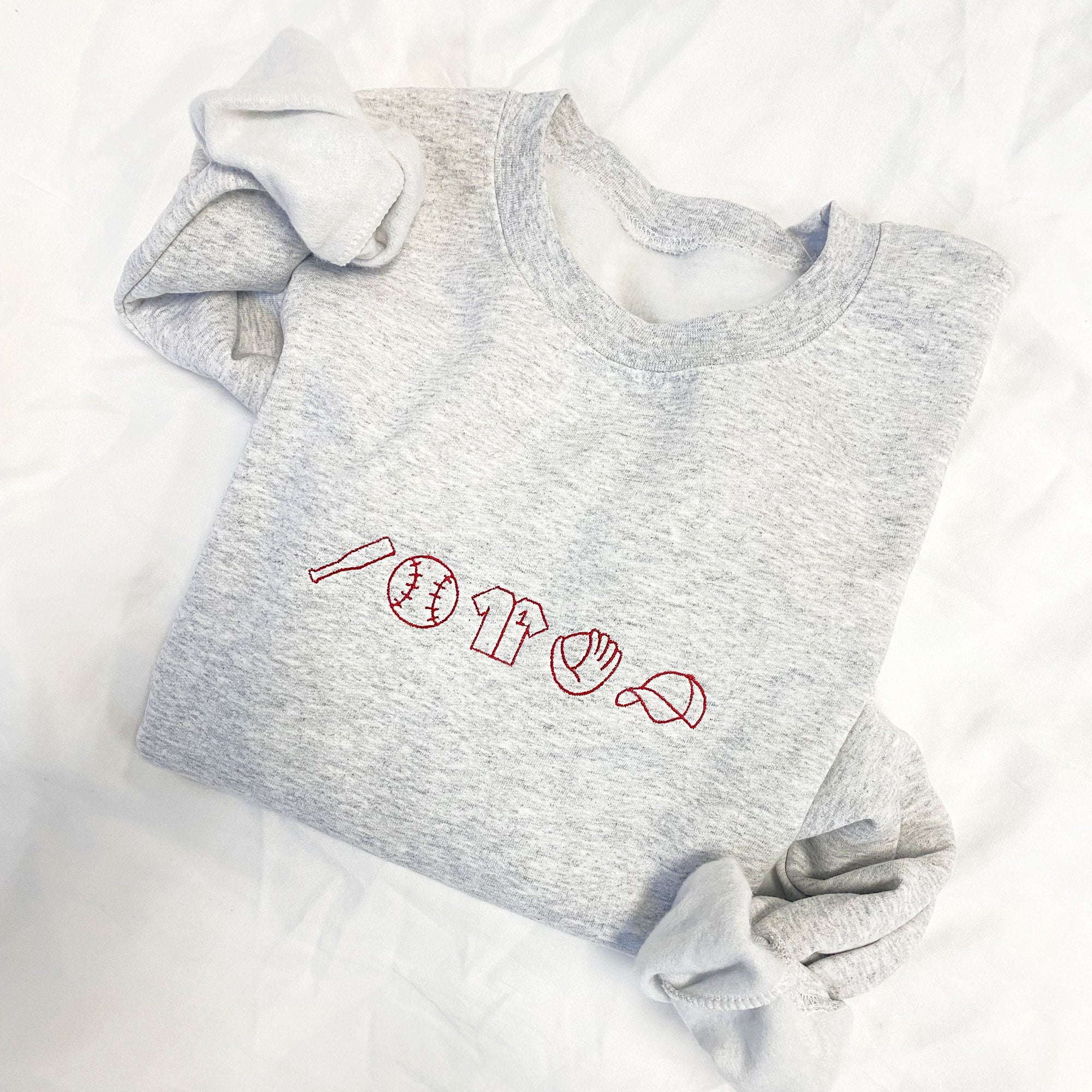 Embroidered Baseball Icon Sweatshirt Embroidered Baseball Icon Sweatshirt