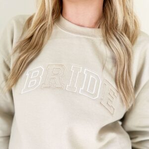 Neutral Embroidered BRIDE Athletic Block Gemma Sweatshirt