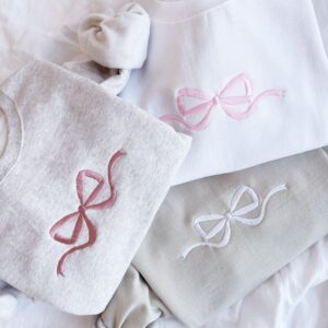 Cute Bow Embroidered Gemma Sweatshirt