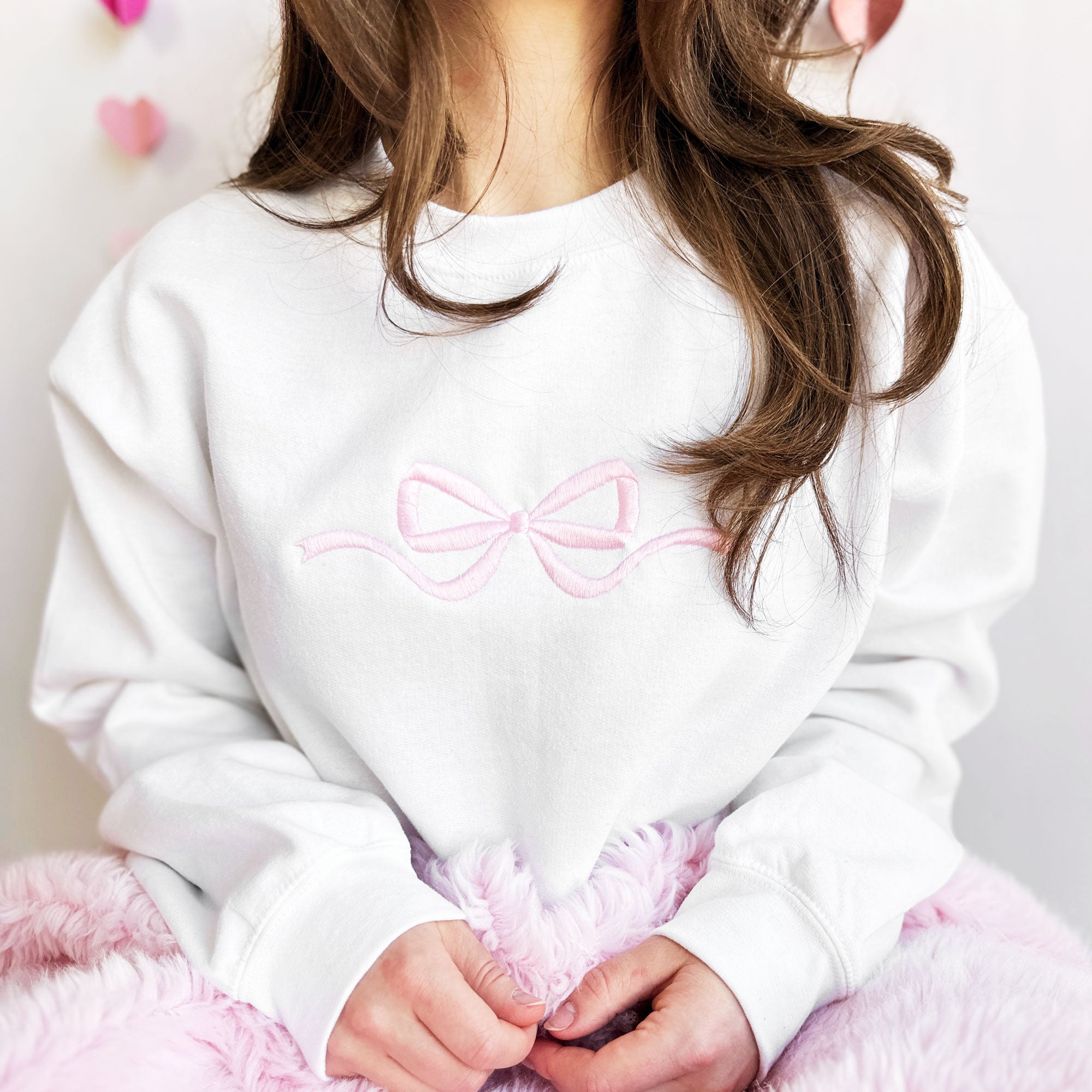 Cute Bow Embroidered Gemma Sweatshirt Cute Bow Embroidered Gemma Sweatshirt