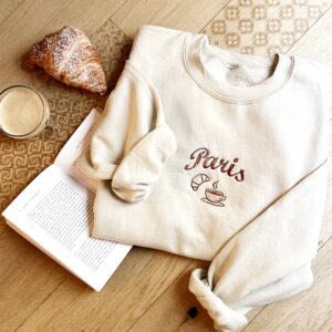 Embroidered Paris France Sweatshirt | French Croissant Sweatshirt 2 Photo Oct 18 2023 12 30 17 PM.jpg