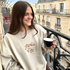 Embroidered Paris France Sweatshirt | French Croissant Sweatshirt 3 Photo Oct 12 2023 5 45 42 PM.jpg