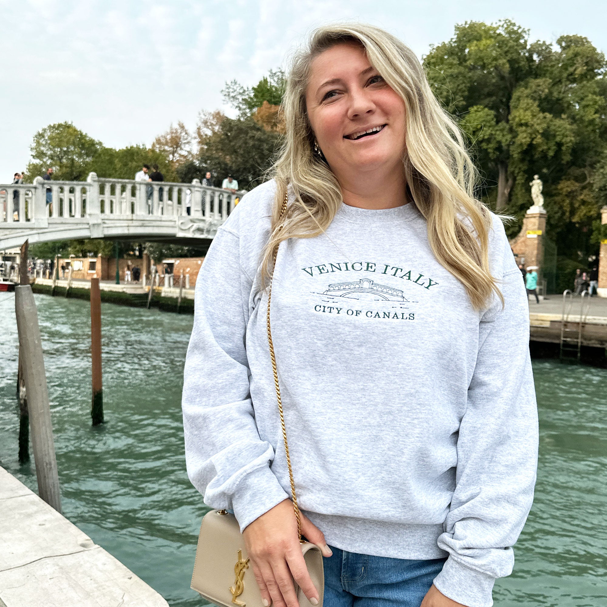 Embroidered Venice Italy Pullover Sweatshirt Embroidered Venice Italy Pullover Sweatshirt