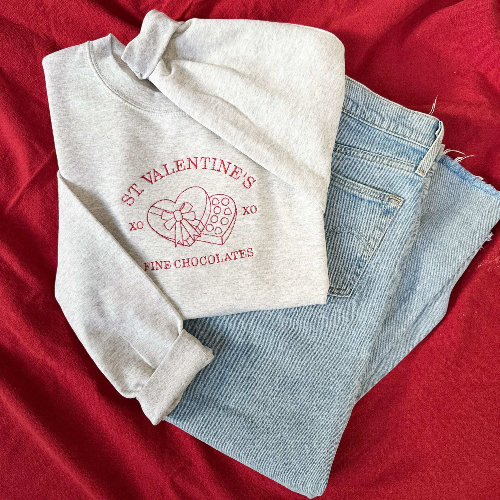 St. Valentine’s Chocolate Shop Embroidered Gemma Sweatshirt St. Valentine’s Chocolate Shop Embroidered Gemma Sweatshirt