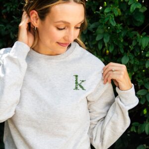 Floral Initial Embroidered Gemma Crewneck Sweatshirt 1 IMG 9520 4d12f18a cff7 440a 9f8e 74b92fed77c5.jpg