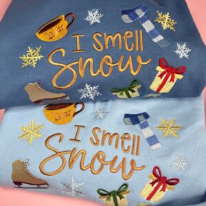 I Smell Snow Embroidered Sweatshirt 2 It s Christmas in Stars Hollow and I smell Snow This Gilmore Girls inspired sweatshirt is perfect for any fan during the winter season 3.jpg