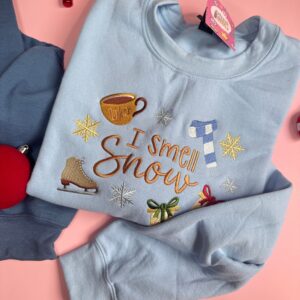 I Smell Snow Embroidered Sweatshirt 3 It s Christmas in Stars Hollow and I smell Snow This Gilmore Girls inspired sweatshirt is perfect for any fan during the winter season 4.jpg