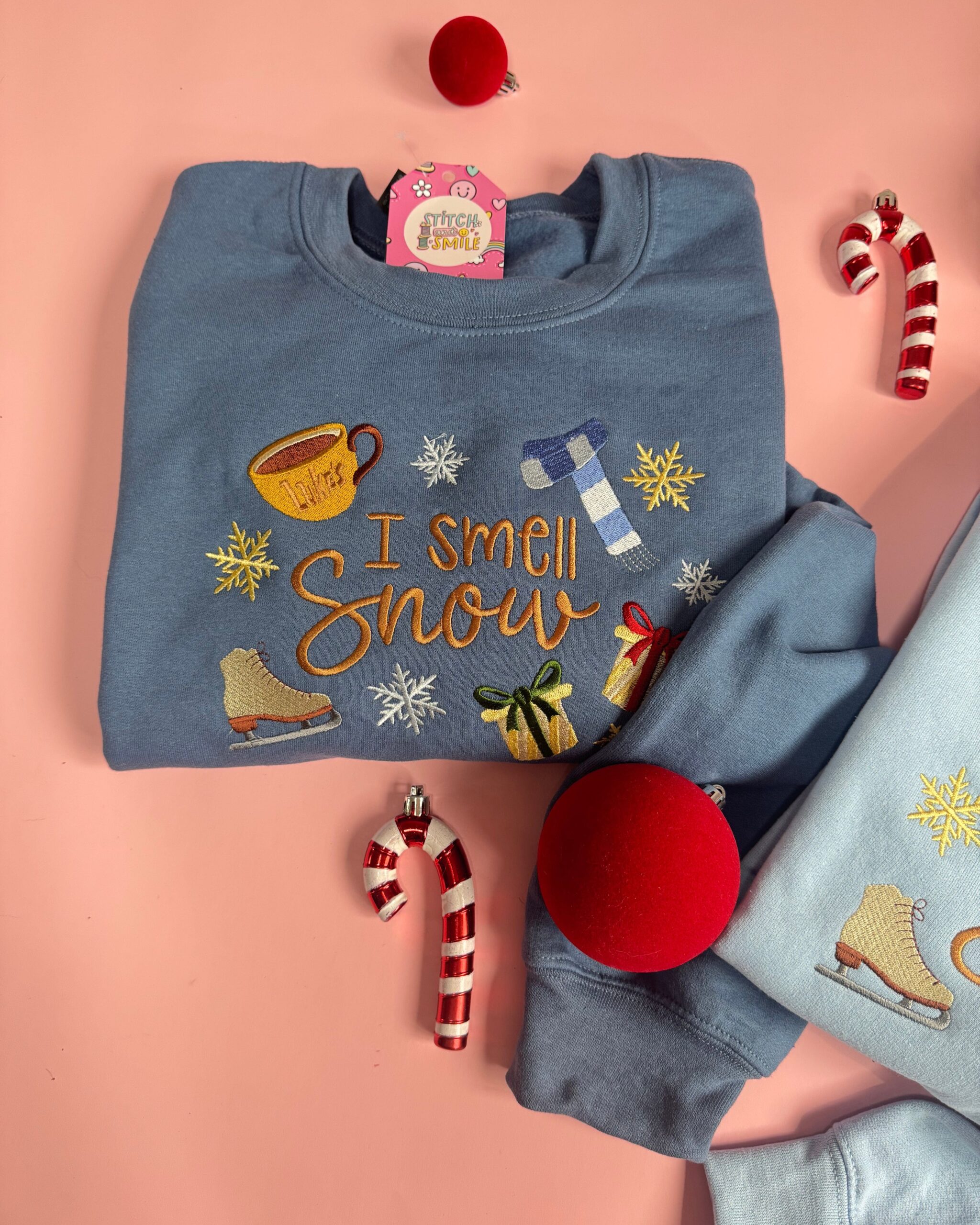 I Smell Snow Embroidered Sweatshirt I Smell Snow Embroidered Sweatshirt