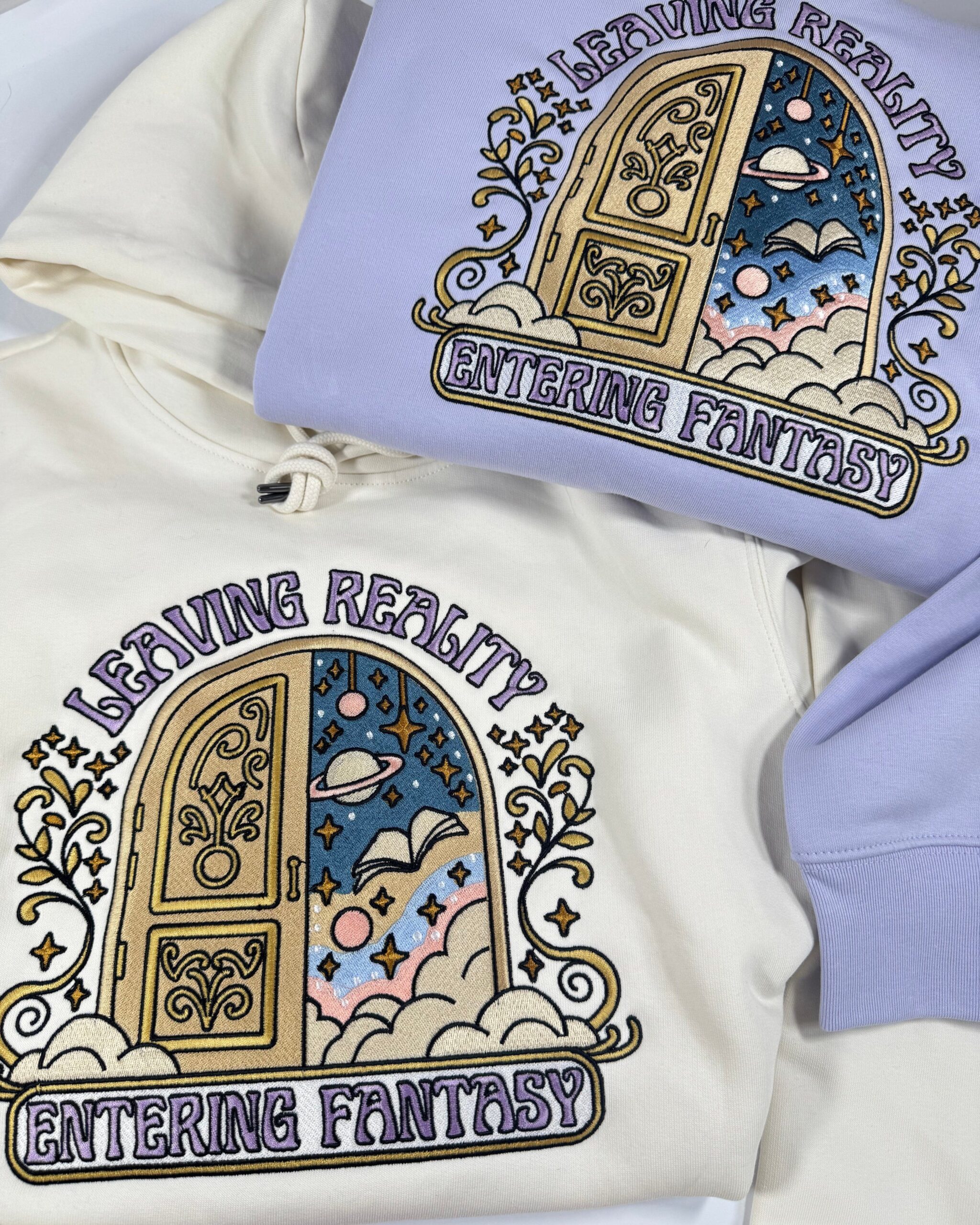 Leaving Reality, Entering Fantasy Premium Embroidered Sweatshirt Leaving Reality, Entering Fantasy Premium Embroidered Sweatshirt