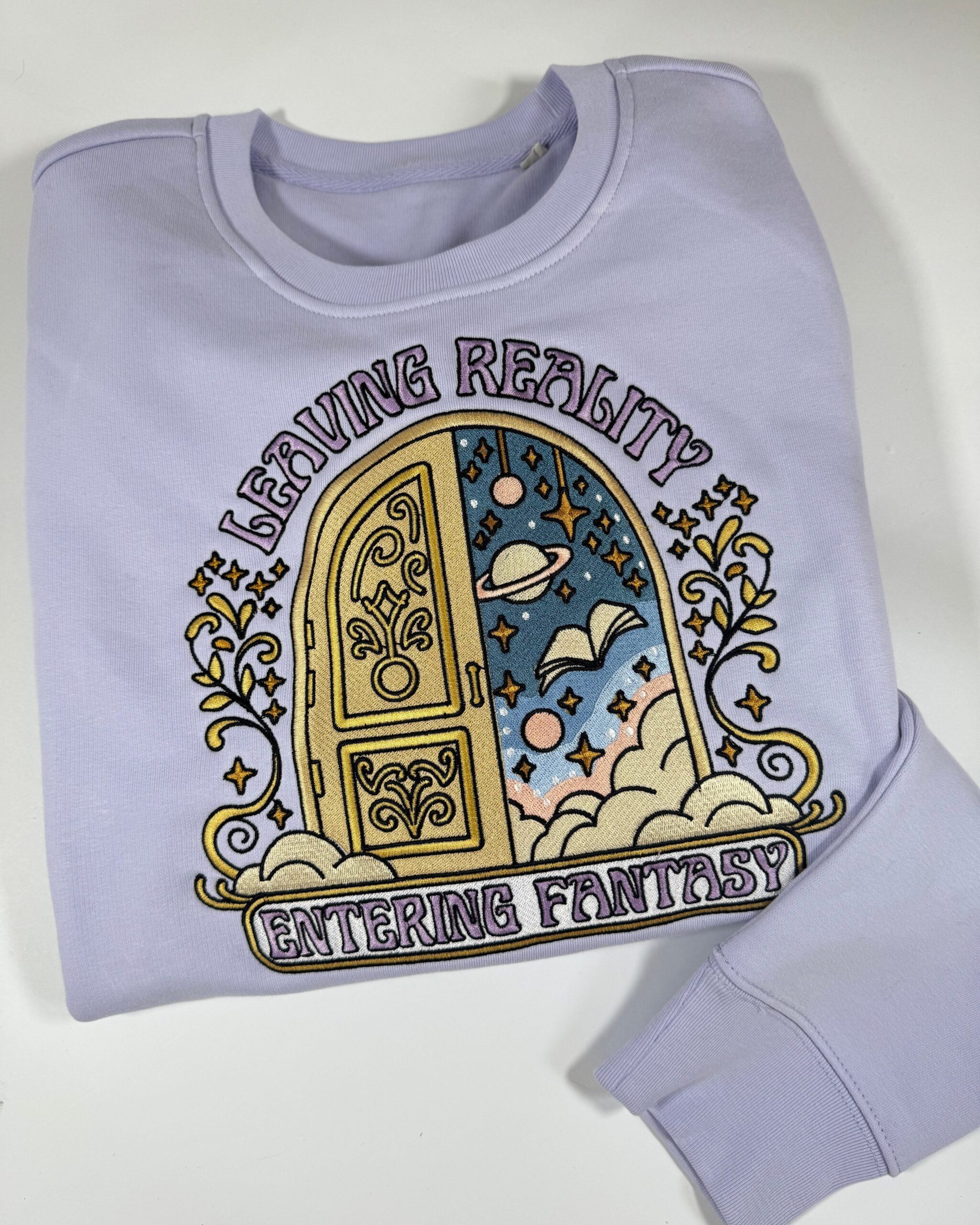 Leaving Reality, Entering Fantasy Premium Embroidered Sweatshirt Leaving Reality, Entering Fantasy Premium Embroidered Sweatshirt