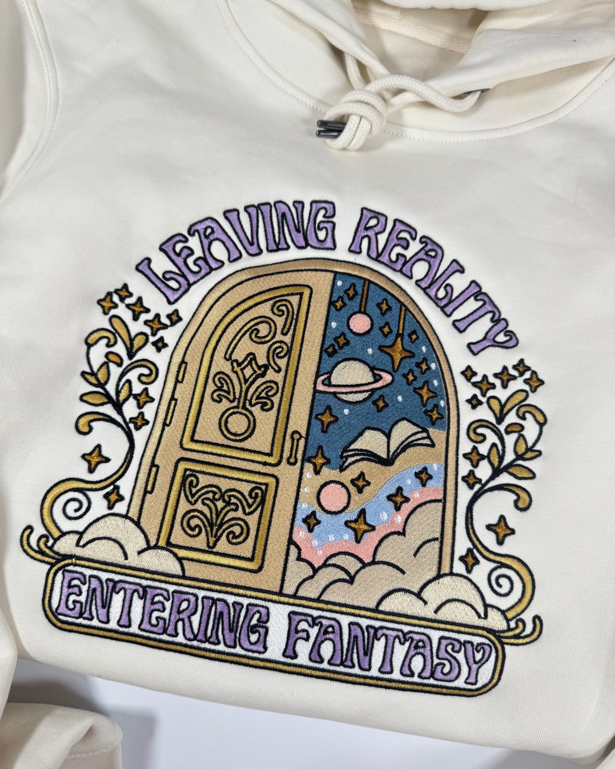 Leaving Reality, Entering Fantasy Premium Embroidered Sweatshirt Leaving Reality, Entering Fantasy Premium Embroidered Sweatshirt