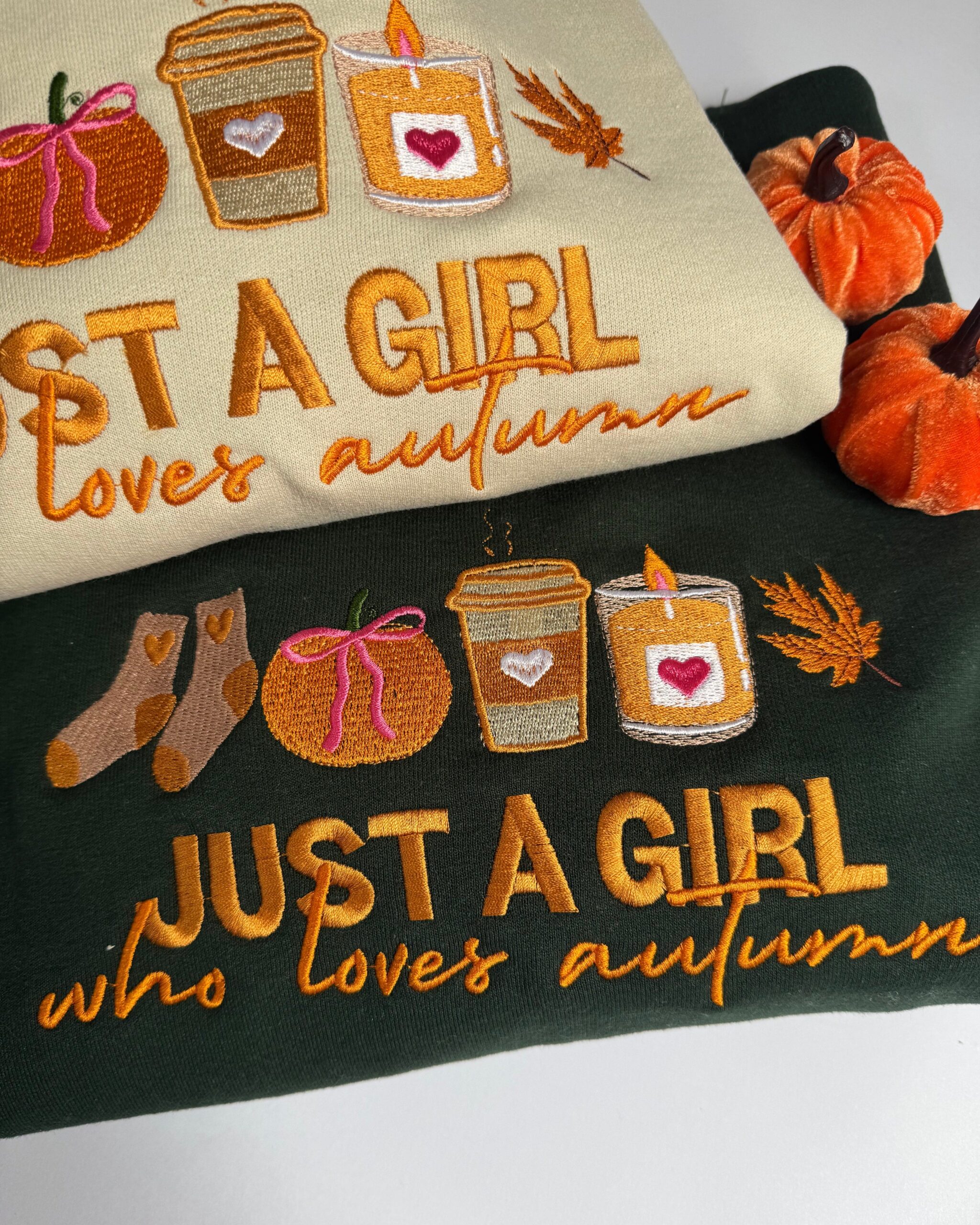 Just a girl who loves Autumn Embroidered Sweatshirt Just a girl who loves Autumn Embroidered Sweatshirt
